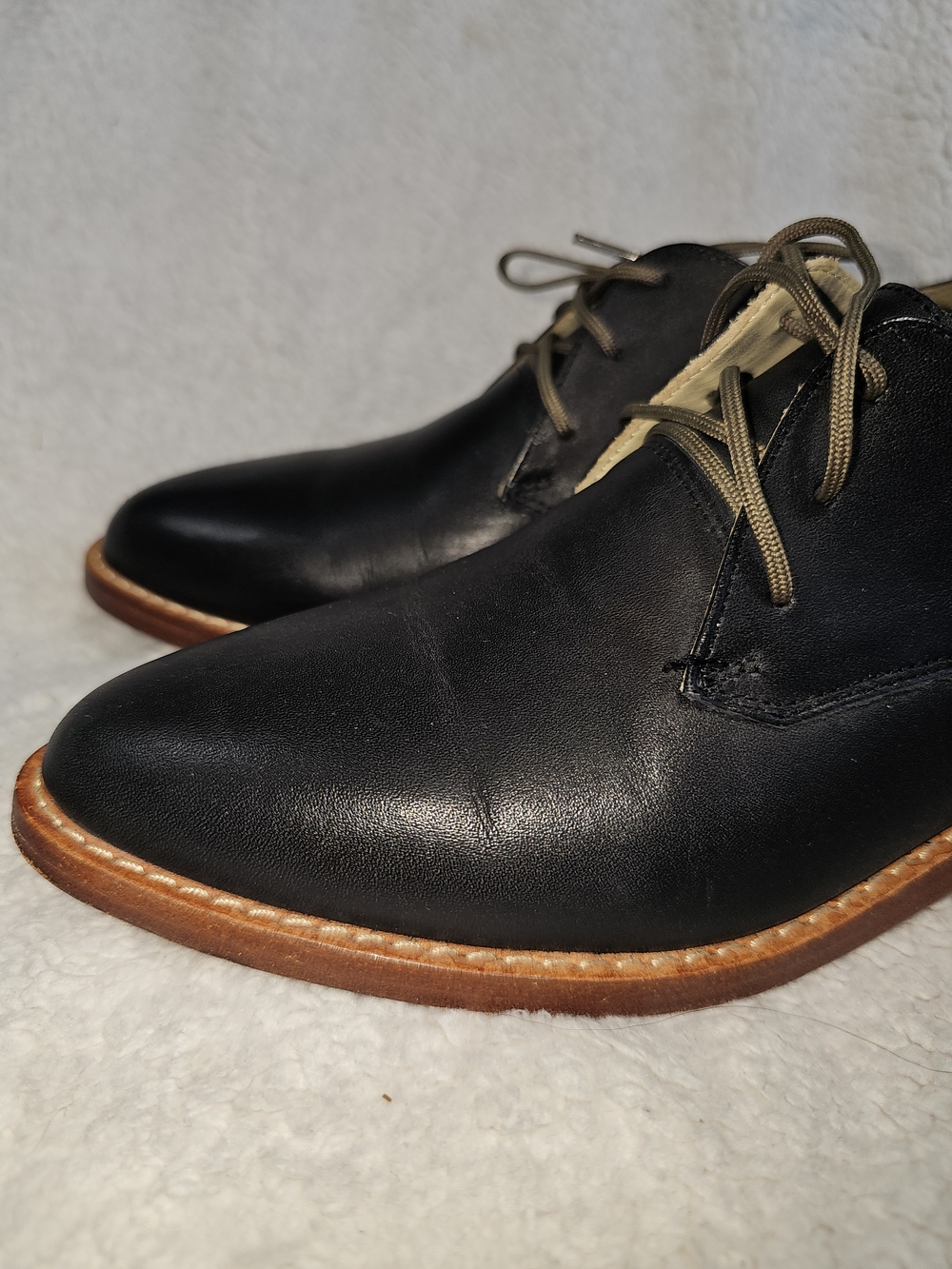 NISOLO Black Leather Lace Up Everyday Oxford Dress Shoes Size: 7.5 - Picture 8 of 14